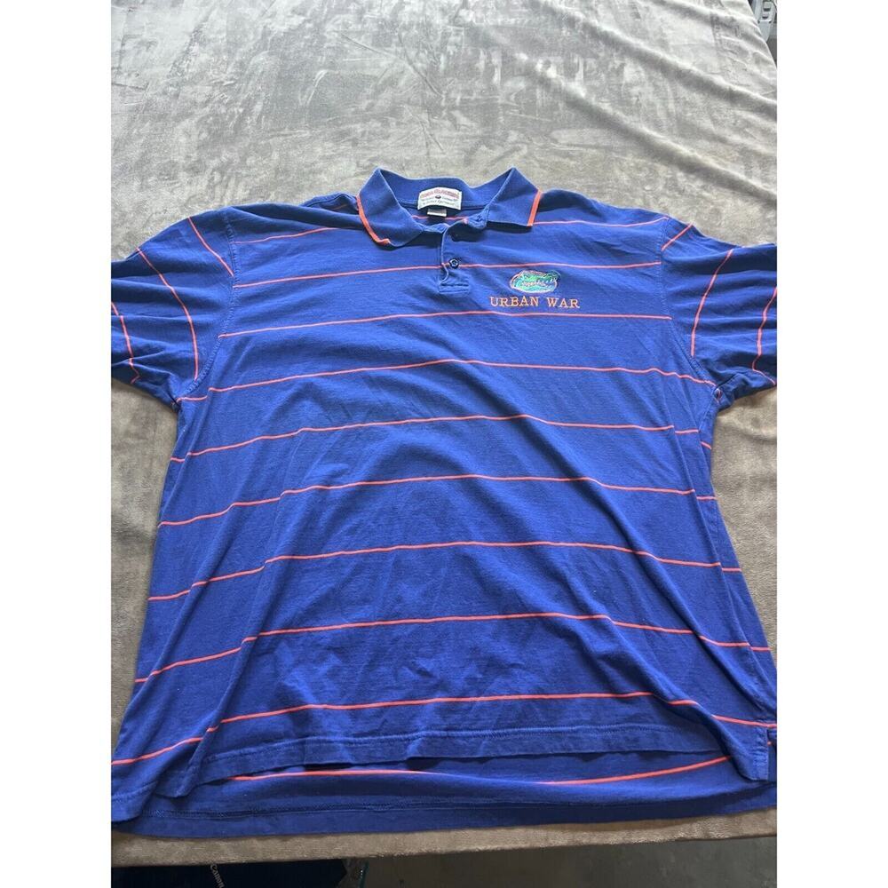 Boca Classic Florida Gators Shirt Mens XXL Blue‎ Striped Logo Football Polo